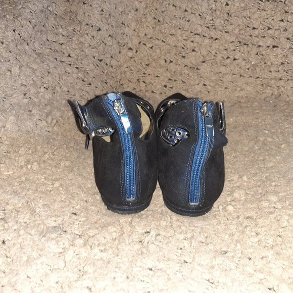 MARC FISHER-Alen-Two Strap Grommet Shimmery Blue Nubuck-Pointed Toe-Sz 8.5-NM - Picture 5 of 7